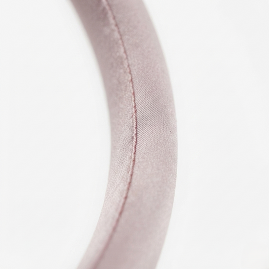 HÉLUNE Dusty Pink 1cm Thin Pure Silk Padded Headband, 15cm Minimal Quiet Luxury Hair Hoop For Makeup Skincare, 12 Solid Colors Collection