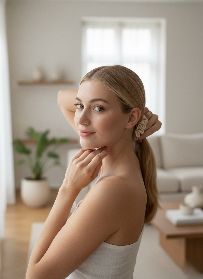 HÉLUNE Silk Scrunchie | Ivory Nude