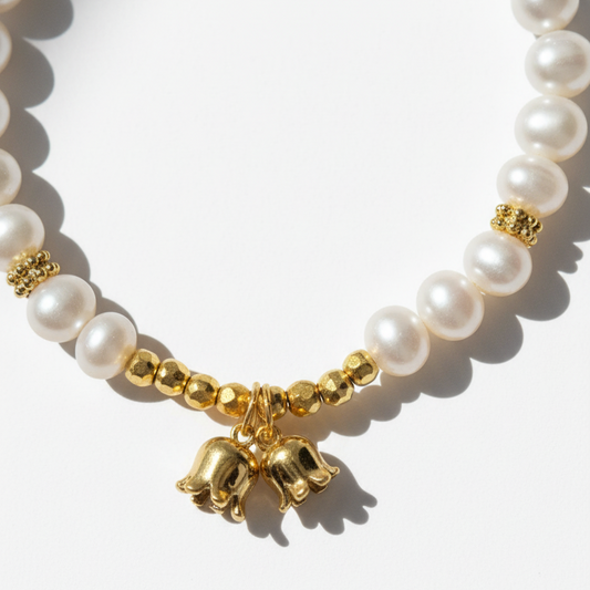 HÉLUNE Argent Lumière Lily of the Valley Pearl Bracelet