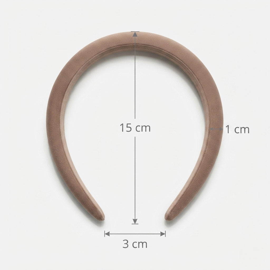 HÉLUNE Coffee 1cm Thin Pure Silk Padded Headband, 15cm Minimal Quiet Luxury Hair Hoop For Makeup Skincare, 12 Solid Colors Collection