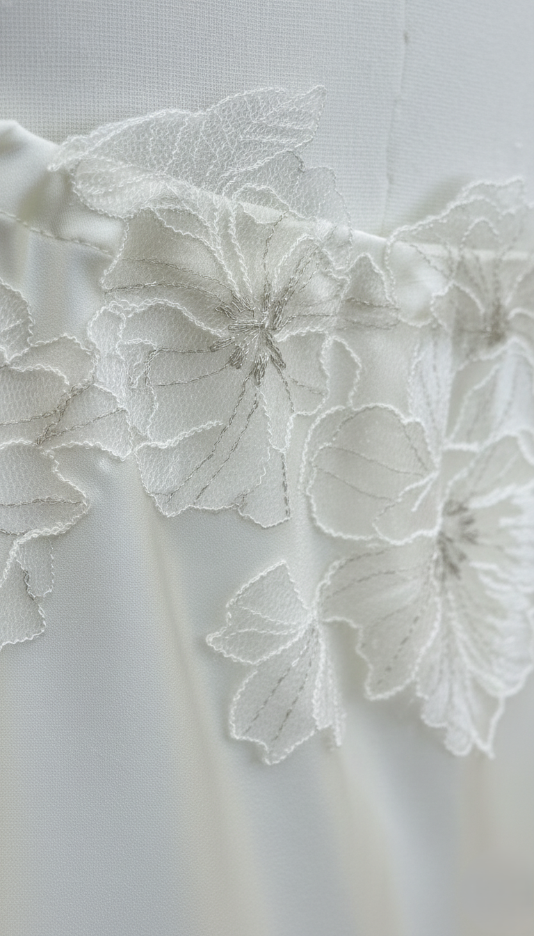HÉLUNE Moonveil Lace Silk Maxi Nightgown | Ivory
