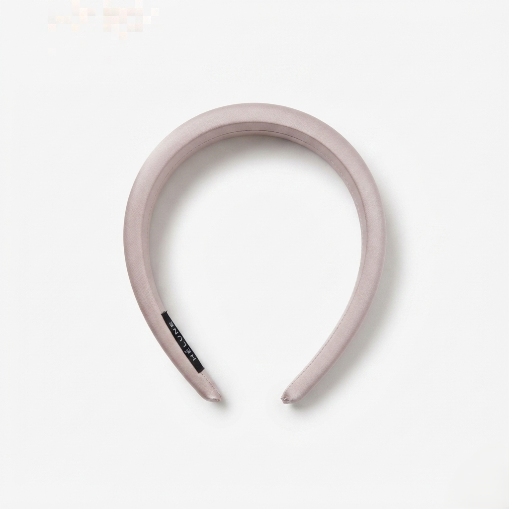 HÉLUNE Dusty Pink 1cm Thin Pure Silk Padded Headband, 15cm Minimal Quiet Luxury Hair Hoop For Makeup Skincare, 12 Solid Colors Collection