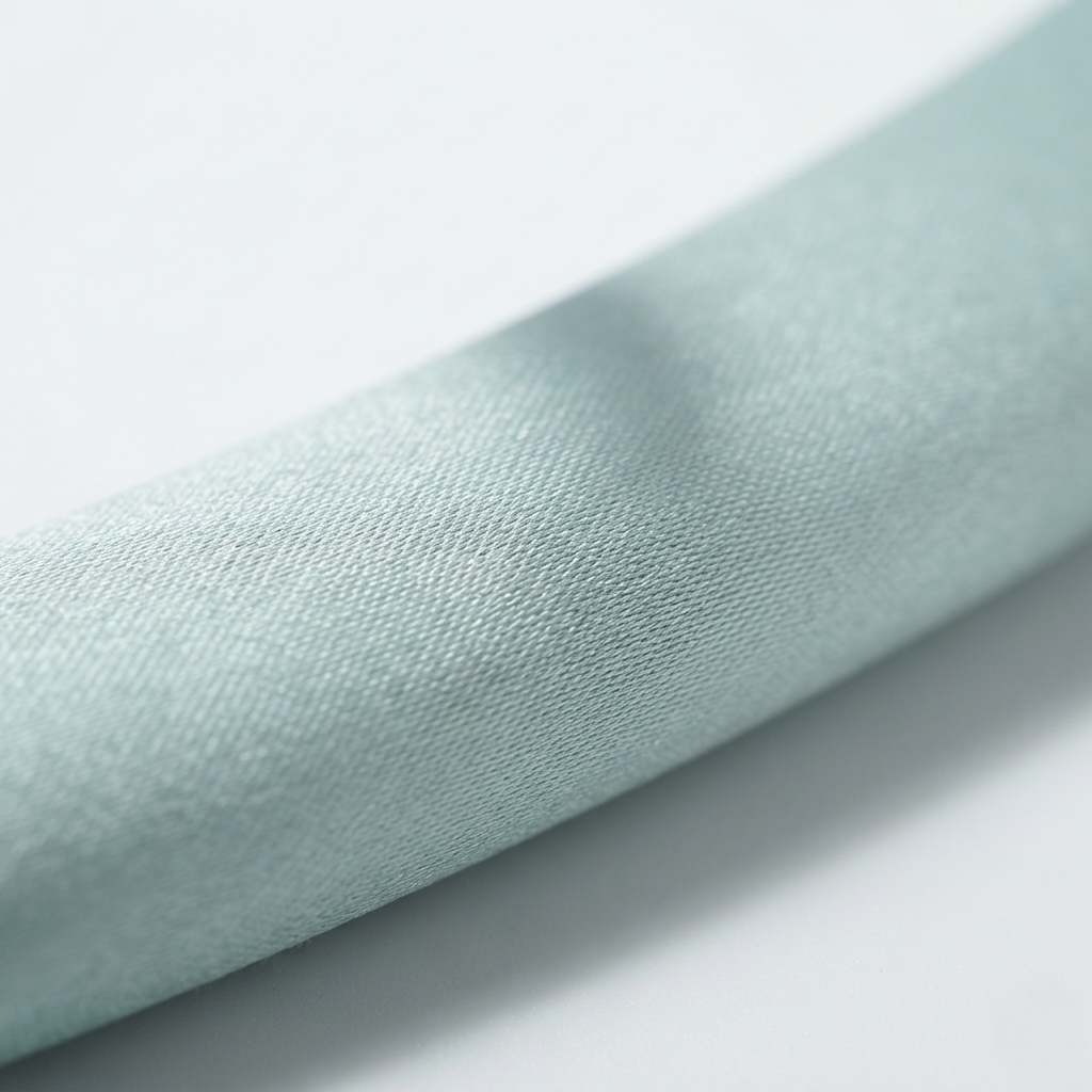 HÉLUNE Haze Blue 1cm Thin Pure Silk Padded Headband, 15cm Minimal Quiet Luxury Hair Hoop For Makeup Skincare, 12 Solid Colors Collection