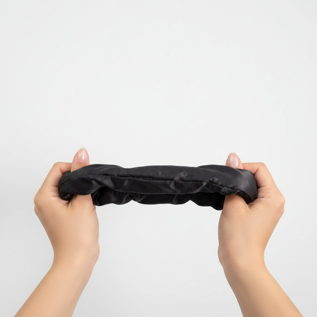HÉLUNE Silk Scrunchie | Midnight Noir