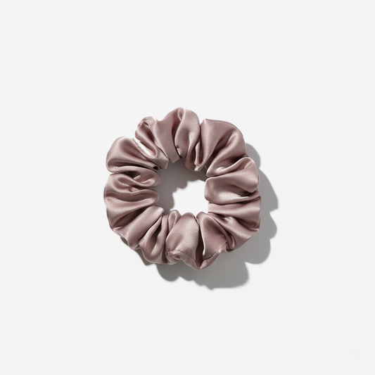 HÉLUNE Premium Silk Scrunchie Collection - Dusty Mauve