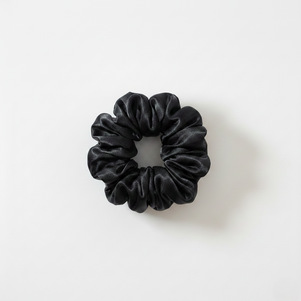 HÉLUNE Silk Scrunchie | Midnight Noir