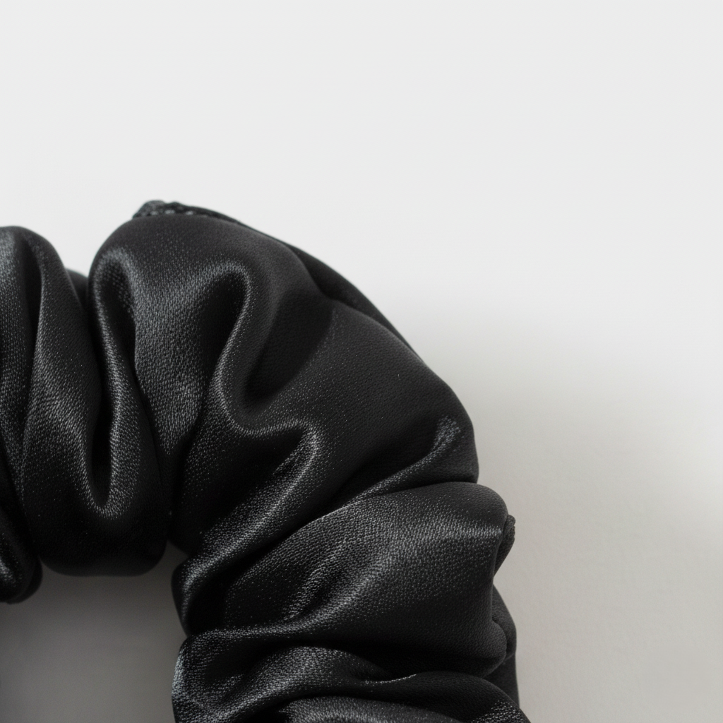HÉLUNE Silk Scrunchie | Midnight Noir