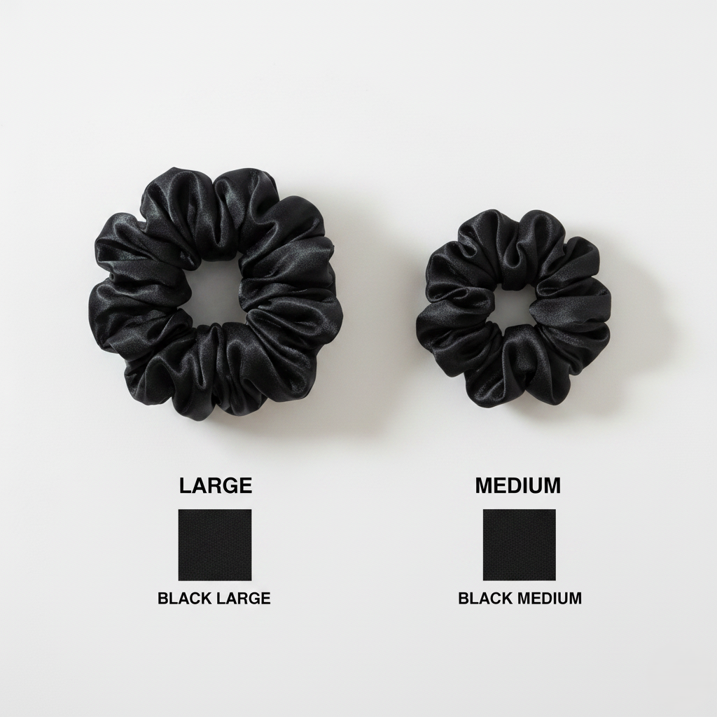 HÉLUNE Silk Scrunchie | Midnight Noir