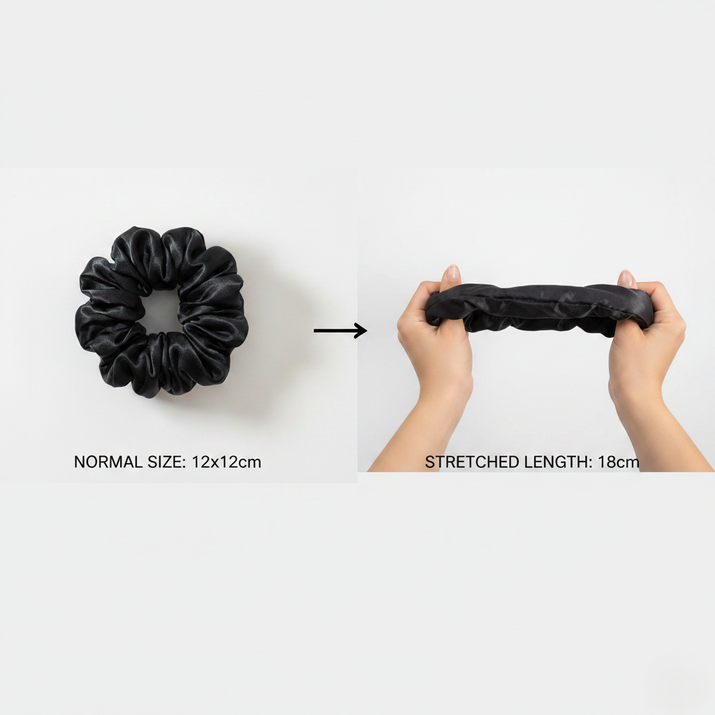 HÉLUNE Silk Scrunchie | Midnight Noir