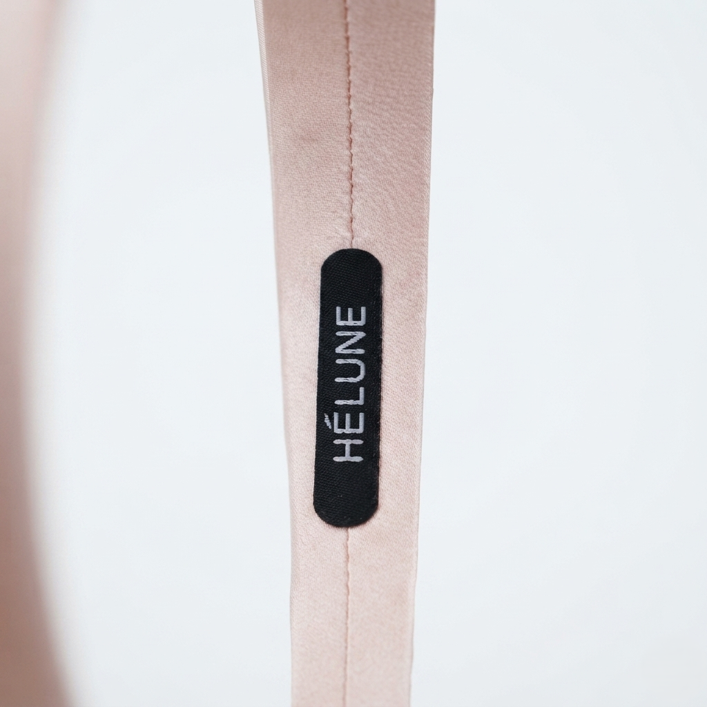 HÉLUNE Nude Pink 1cm Thin Pure Silk Padded Headband, 15cm Minimalist Luxury Hair Hoop for Daily Makeup, 12 Solid Colors Available