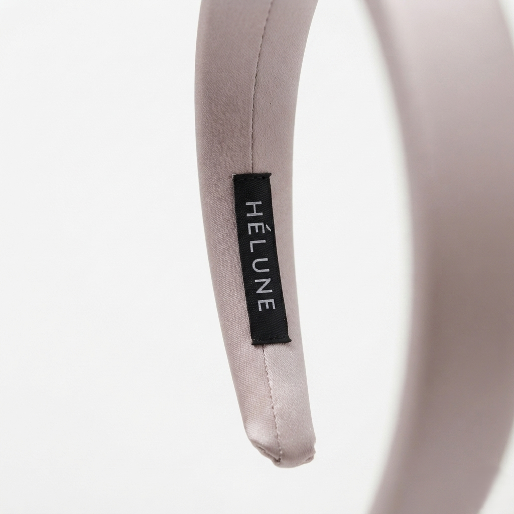 HÉLUNE Dusty Pink 1cm Thin Pure Silk Padded Headband, 15cm Minimal Quiet Luxury Hair Hoop For Makeup Skincare, 12 Solid Colors Collection