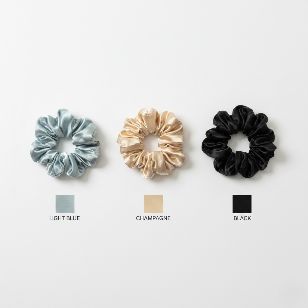 HÉLUNE Silk Scrunchie | Midnight Noir