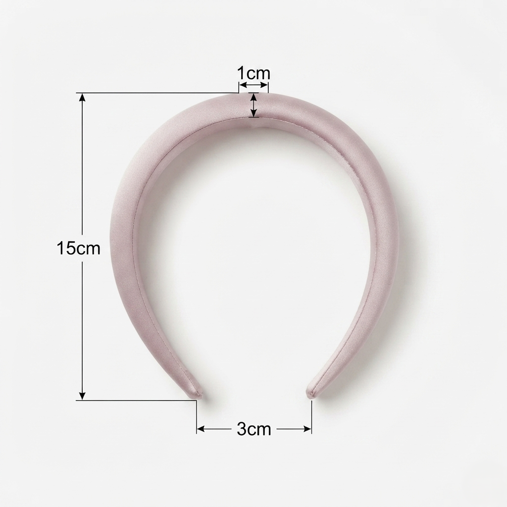HÉLUNE Dusty Pink 1cm Thin Pure Silk Padded Headband, 15cm Minimal Quiet Luxury Hair Hoop For Makeup Skincare, 12 Solid Colors Collection