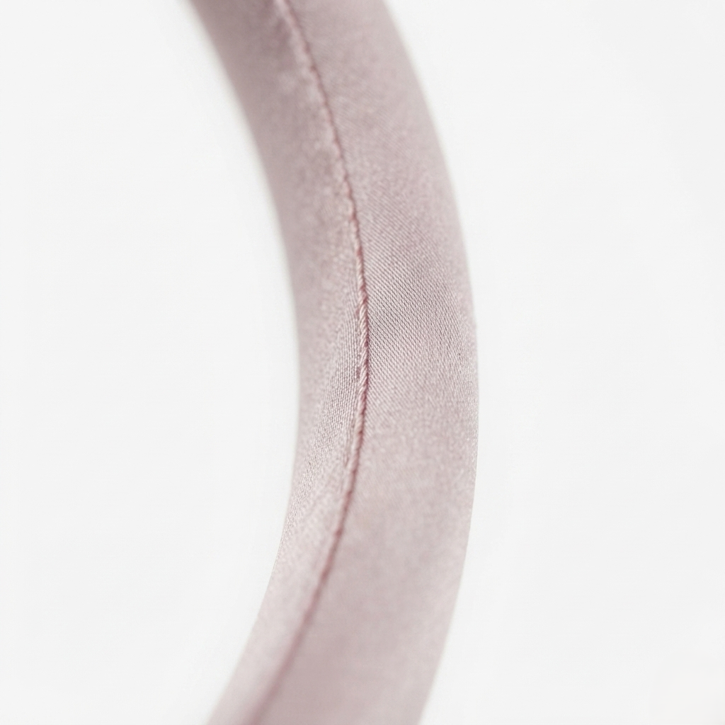 HÉLUNE Dusty Pink 1cm Thin Pure Silk Padded Headband, 15cm Minimal Quiet Luxury Hair Hoop For Makeup Skincare, 12 Solid Colors Collection
